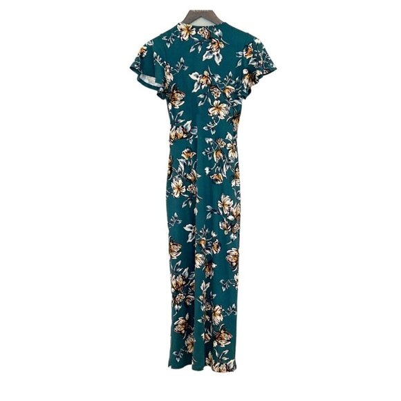 Fortune & Ivy Women's Floral Wrap Dress Size Green Black Size M NWOT - Picture 4 of 9